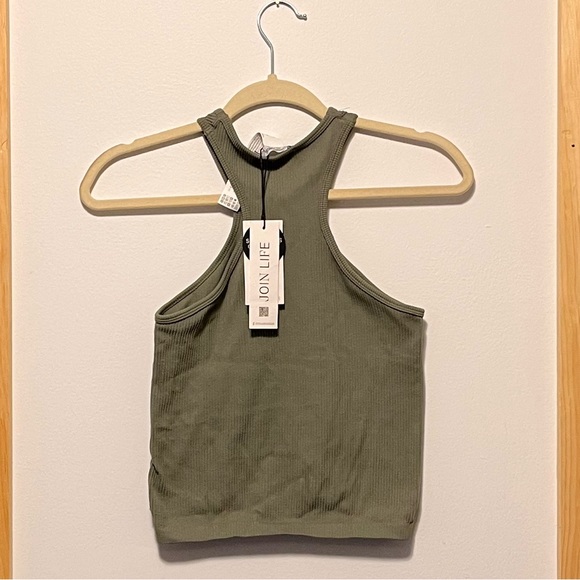 Green Cross Neck Top - Picture 2 of 2